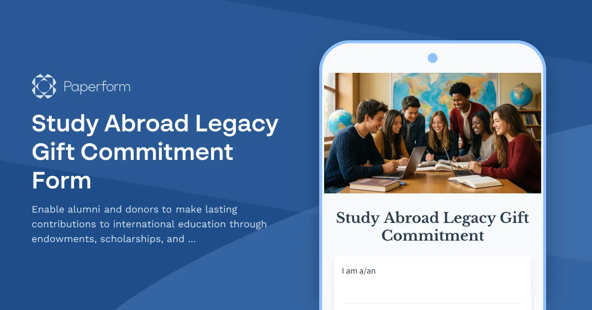Study Abroad Legacy Gift Commitment Form
