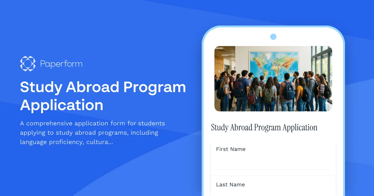 Study Abroad Program Application