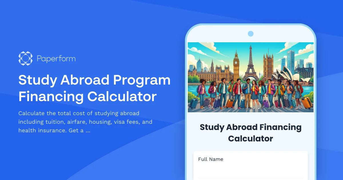 Study Abroad Program Financing Calculator