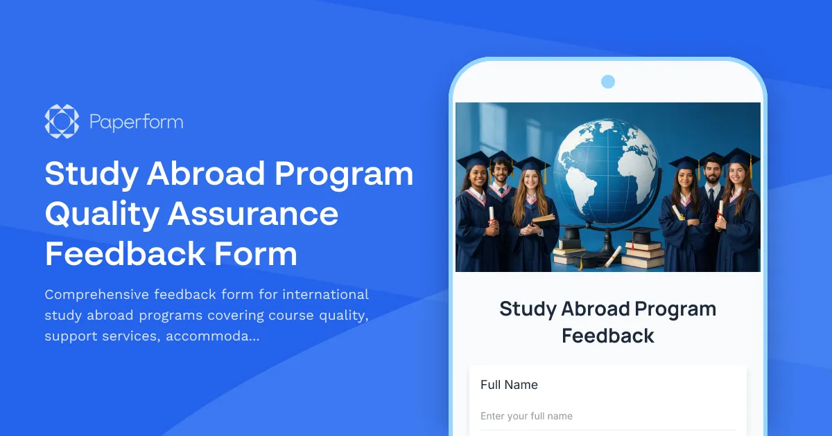 Study Abroad Program Quality Assurance Feedback Form