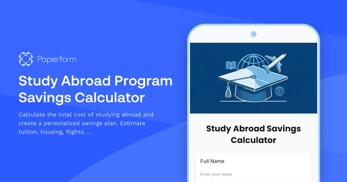 Study Abroad Program Savings Calculator