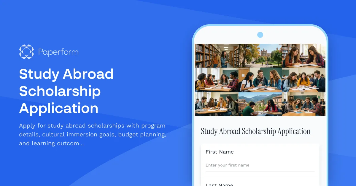 Study Abroad Scholarship Application