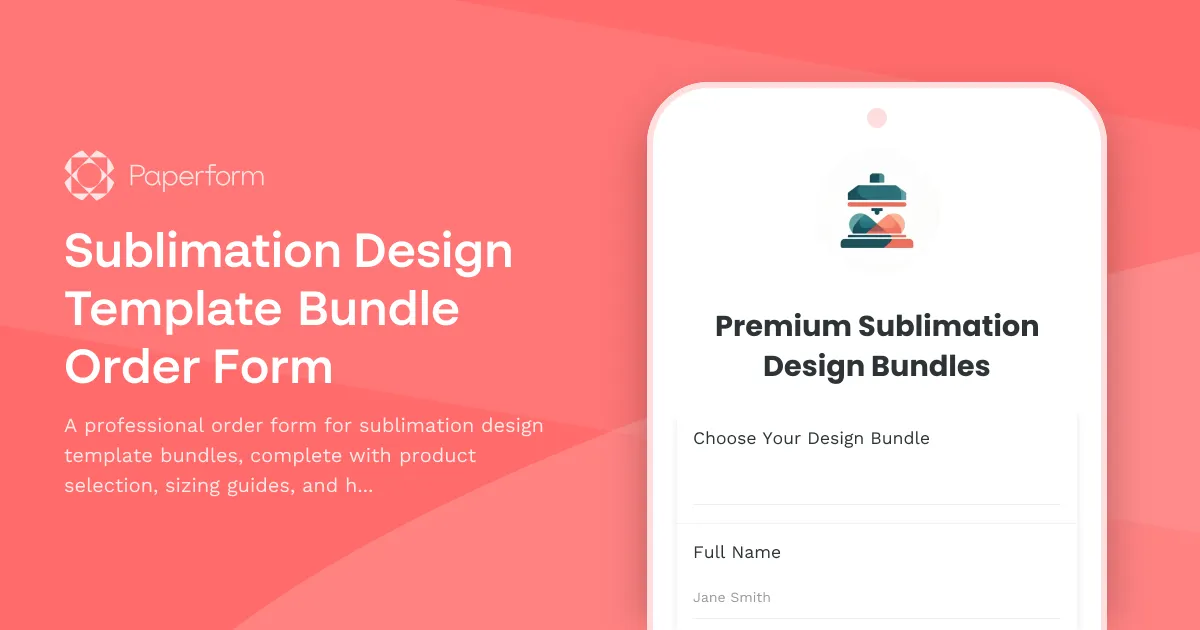 Sublimation Design Template Bundle Order Form