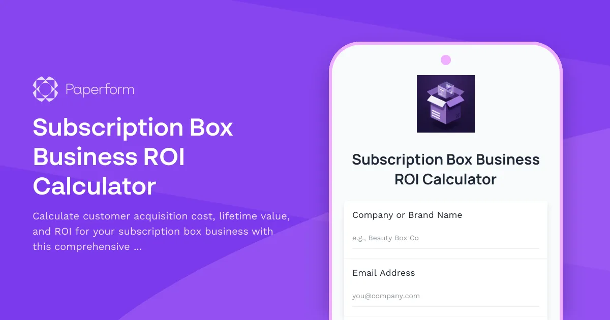 Subscription Box Business ROI Calculator