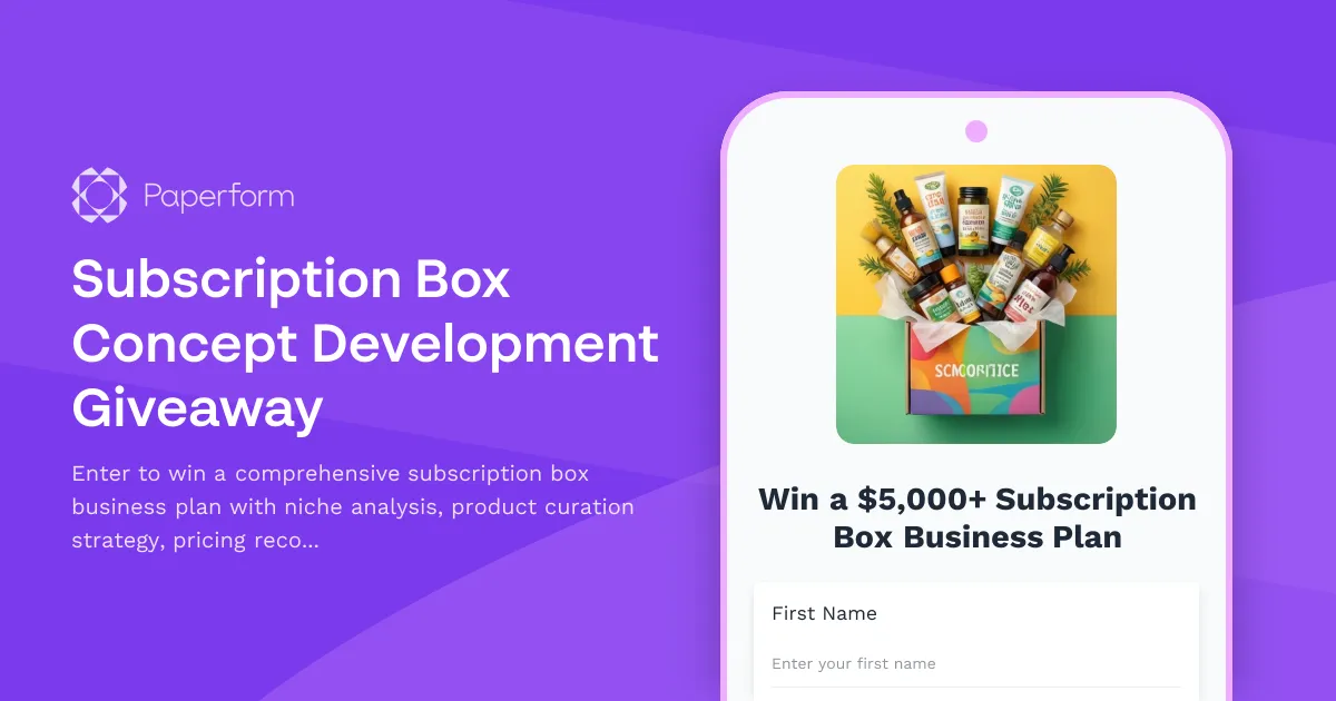 Subscription Box Concept Development Giveaway