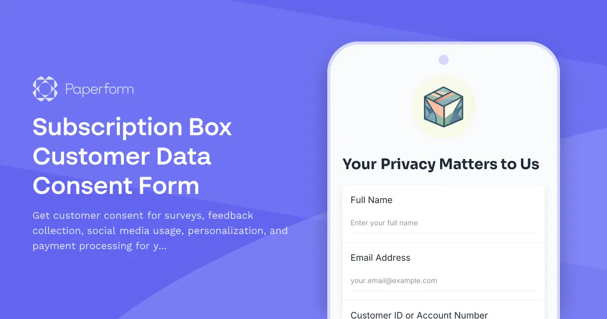 Subscription Box Customer Data Consent Form