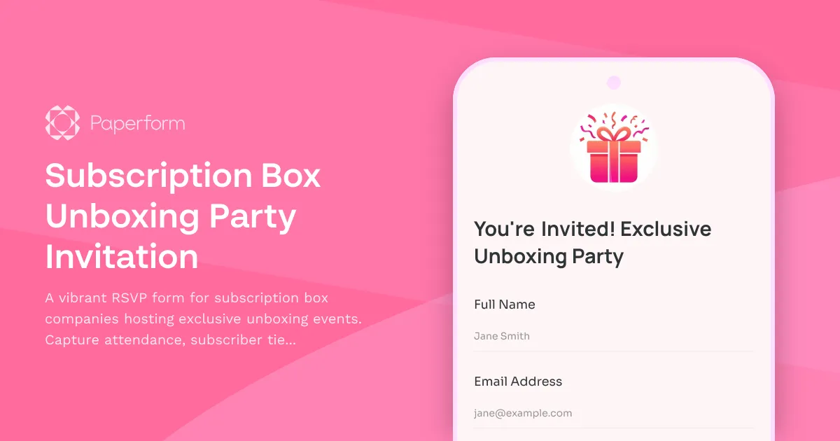 Subscription Box Unboxing Party Invitation
