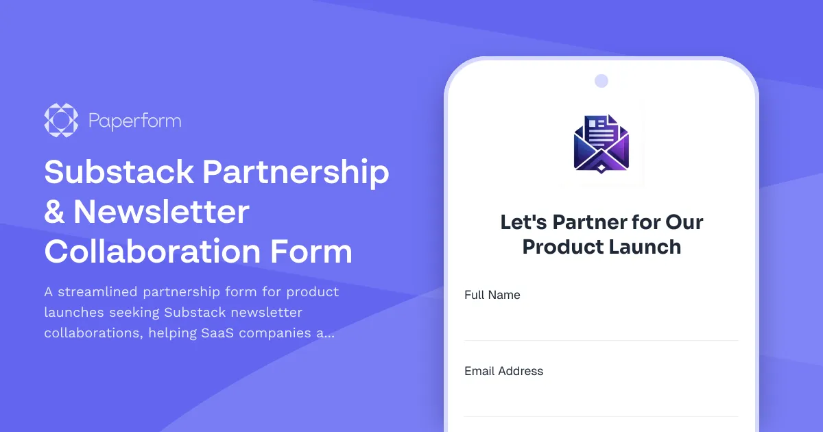 Substack Partnership & Newsletter Collaboration Form
