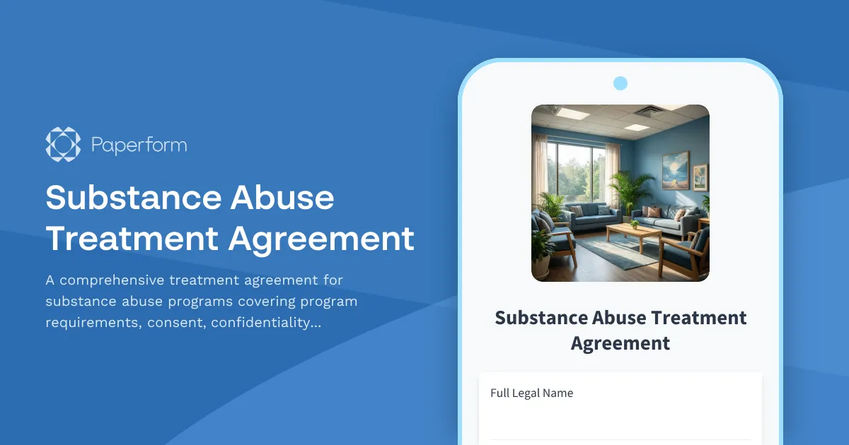 Substance Abuse Treatment Agreement