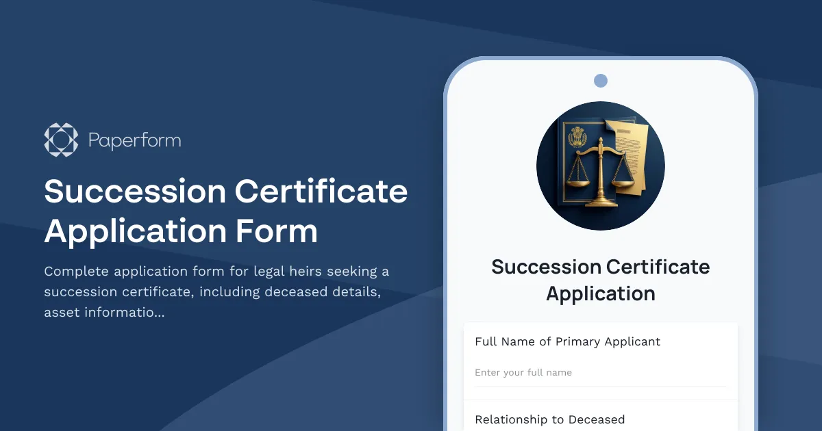 Succession Certificate Application Form