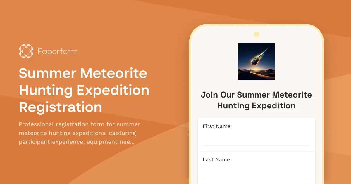 Summer Meteorite Hunting Expedition Registration