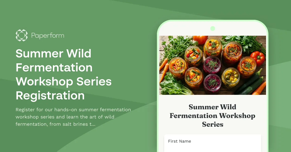 Summer Wild Fermentation Workshop Series Registration