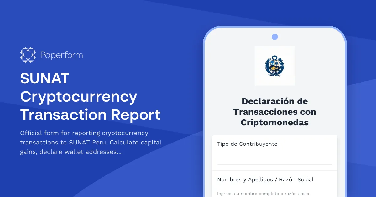 SUNAT Cryptocurrency Transaction Report