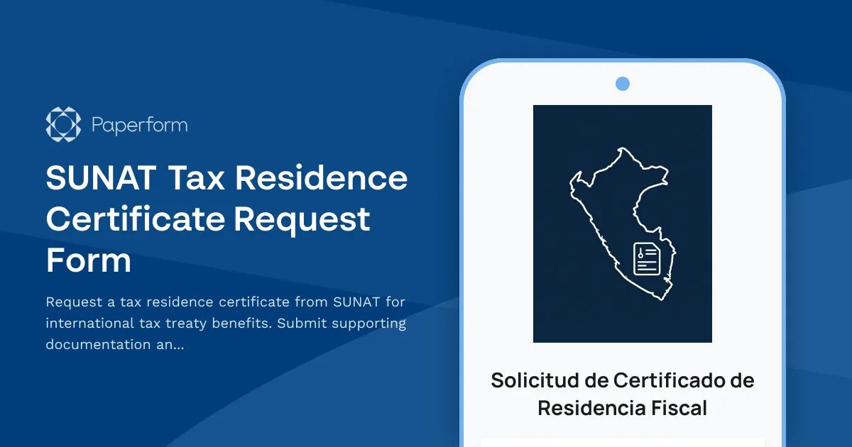 SUNAT Tax Residence Certificate Request Form