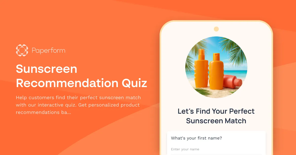 Sunscreen Recommendation Quiz