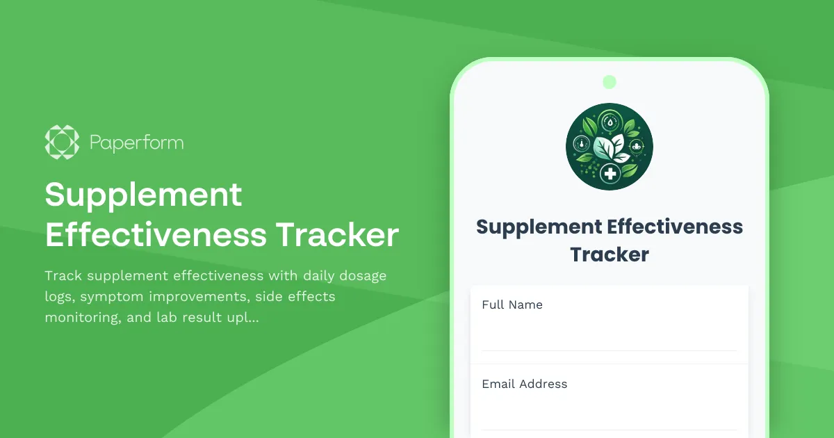 Supplement Effectiveness Tracker