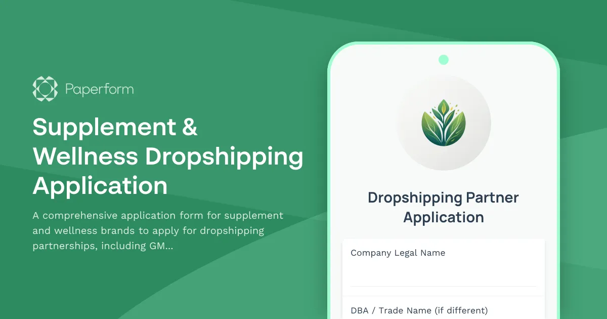 Supplement & Wellness Dropshipping Application