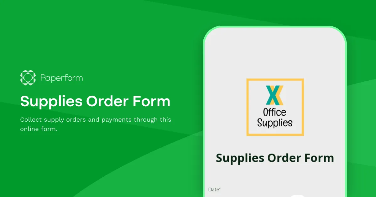 Supplies Order Form