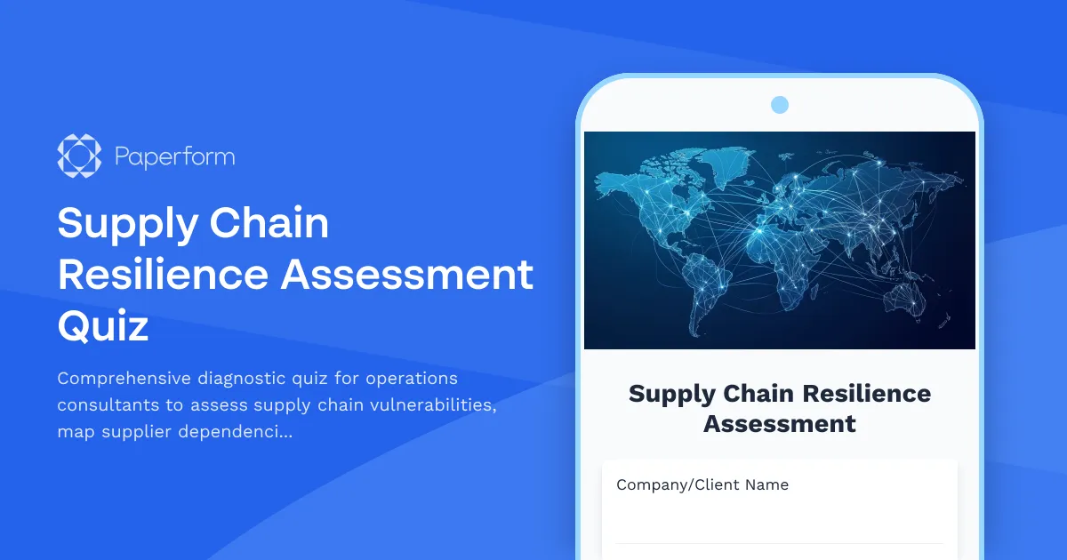 Supply Chain Resilience Assessment Quiz