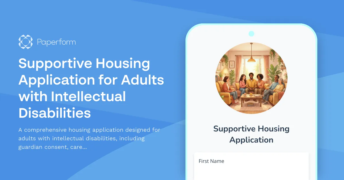 Supportive Housing Application for Adults with Intellectual Disabilities