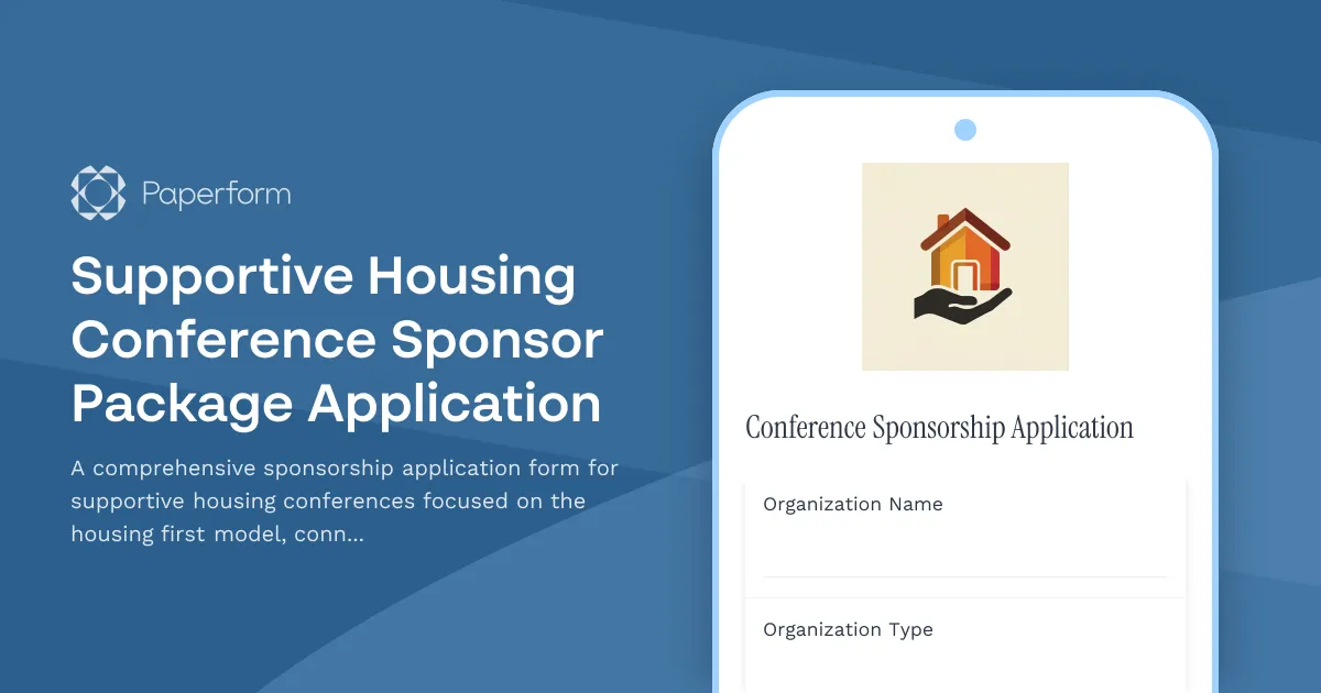 Supportive Housing Conference Sponsor Package Application