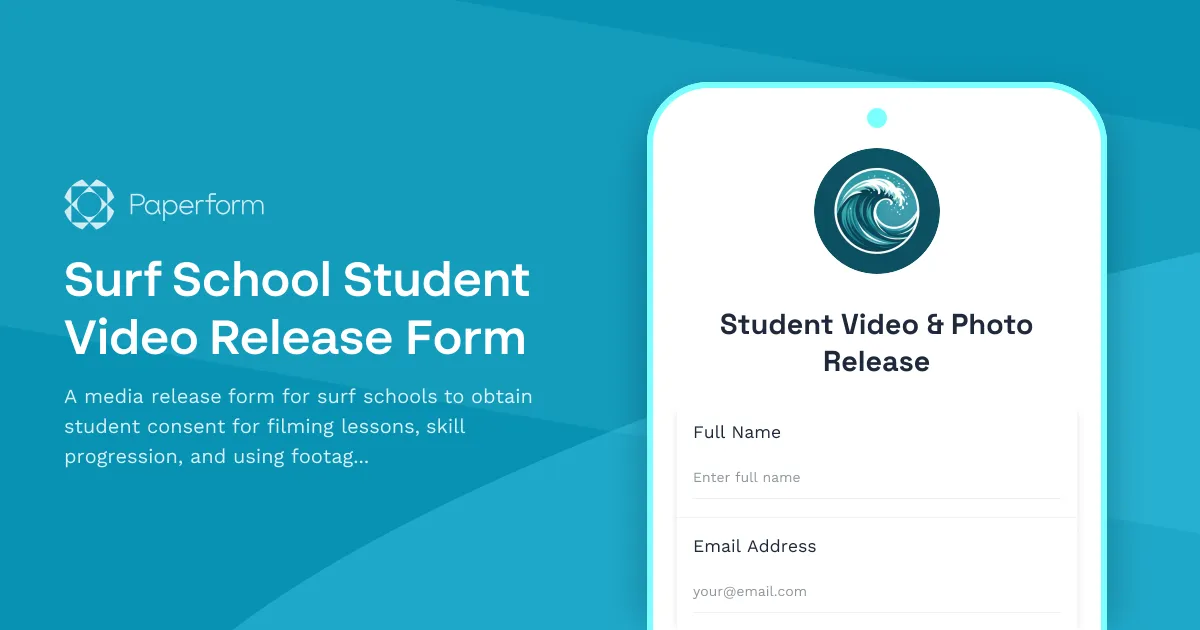 Surf School Student Video Release Form