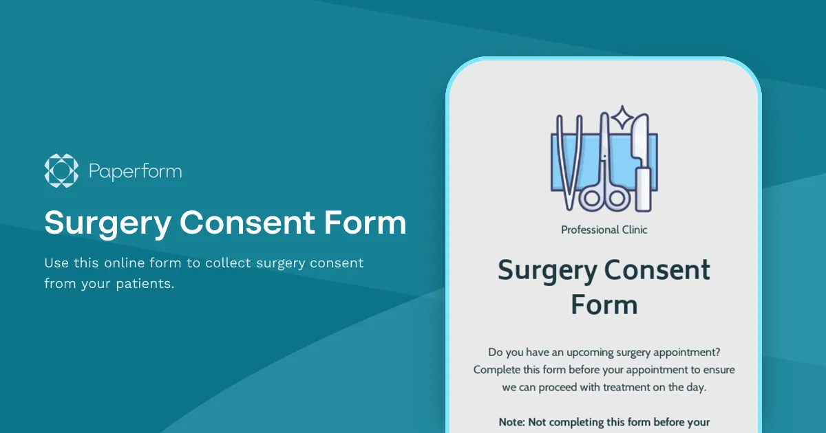 Surgery Consent Form