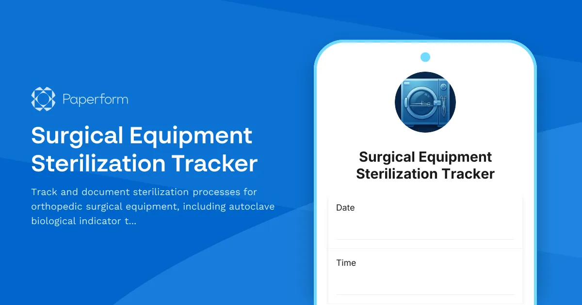 Surgical Equipment Sterilization Tracker