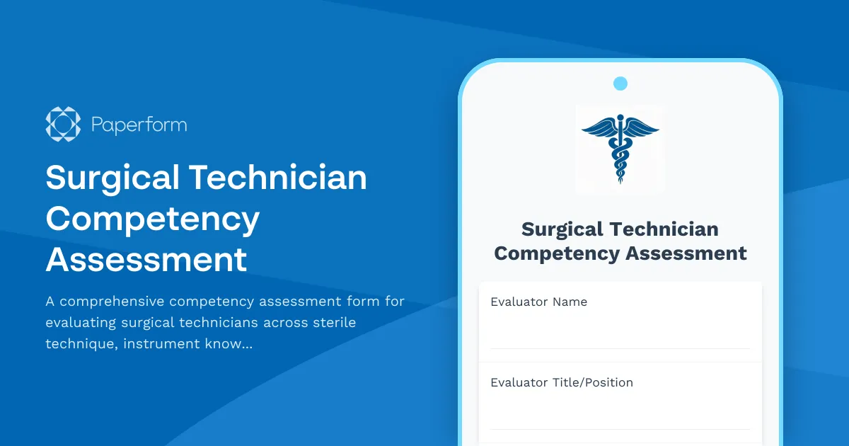 Surgical Technician Competency Assessment