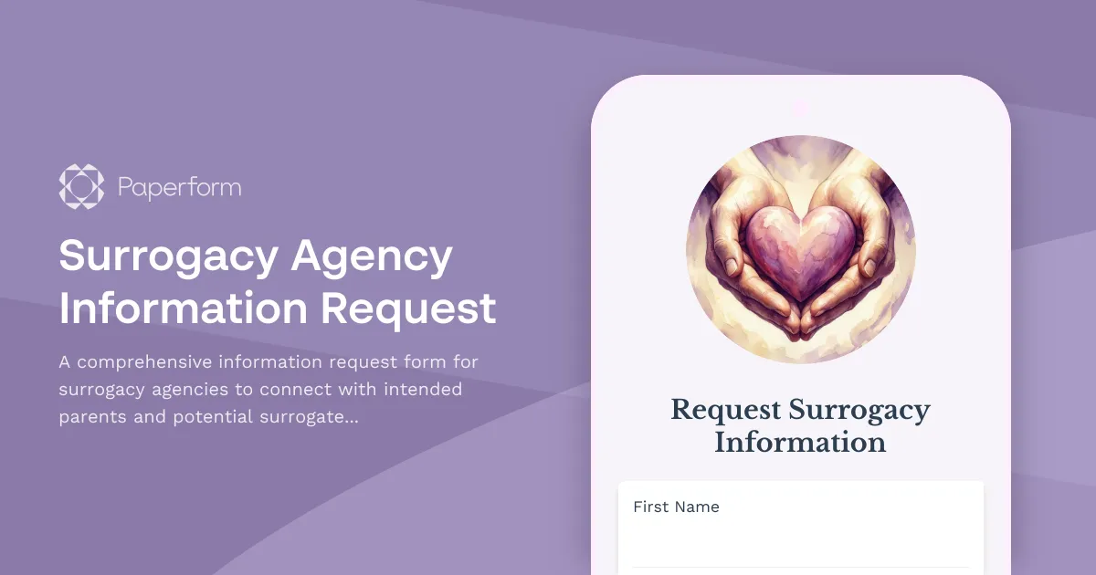 Surrogacy Agency Information Request