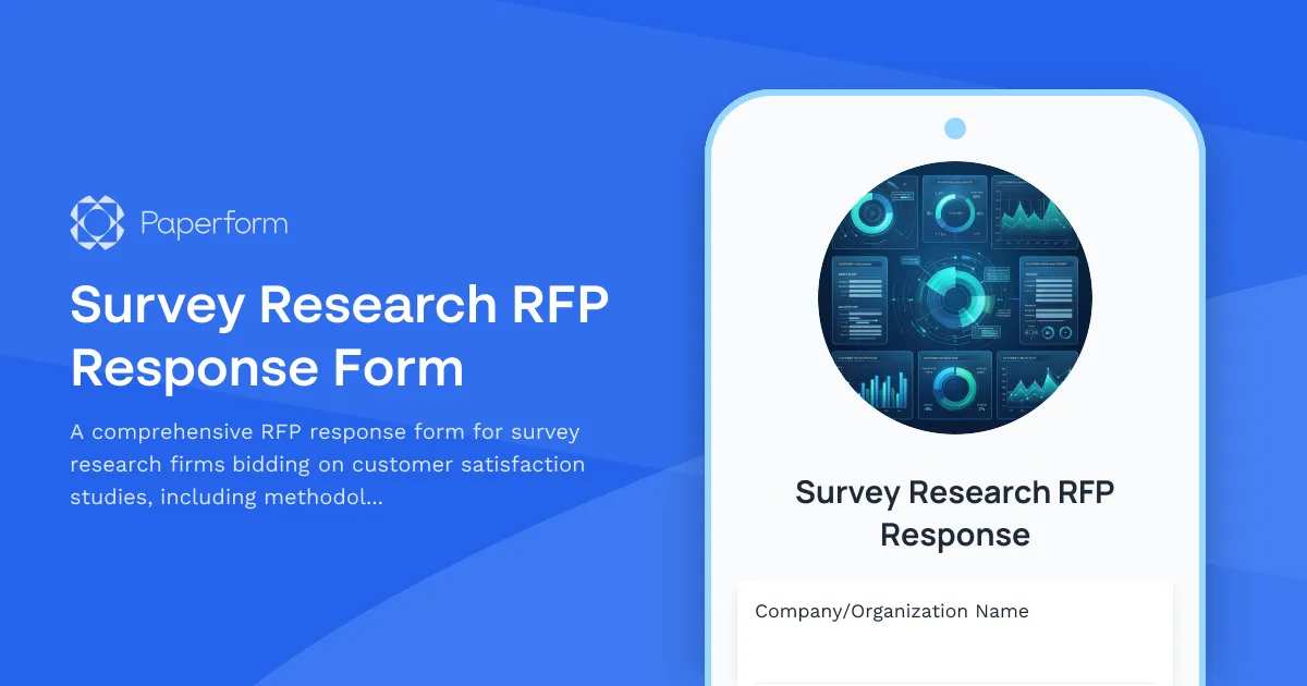 Survey Research RFP Response Form