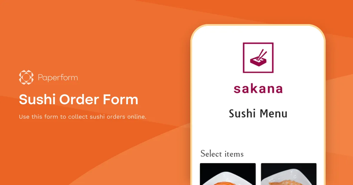 Sushi Order Form
