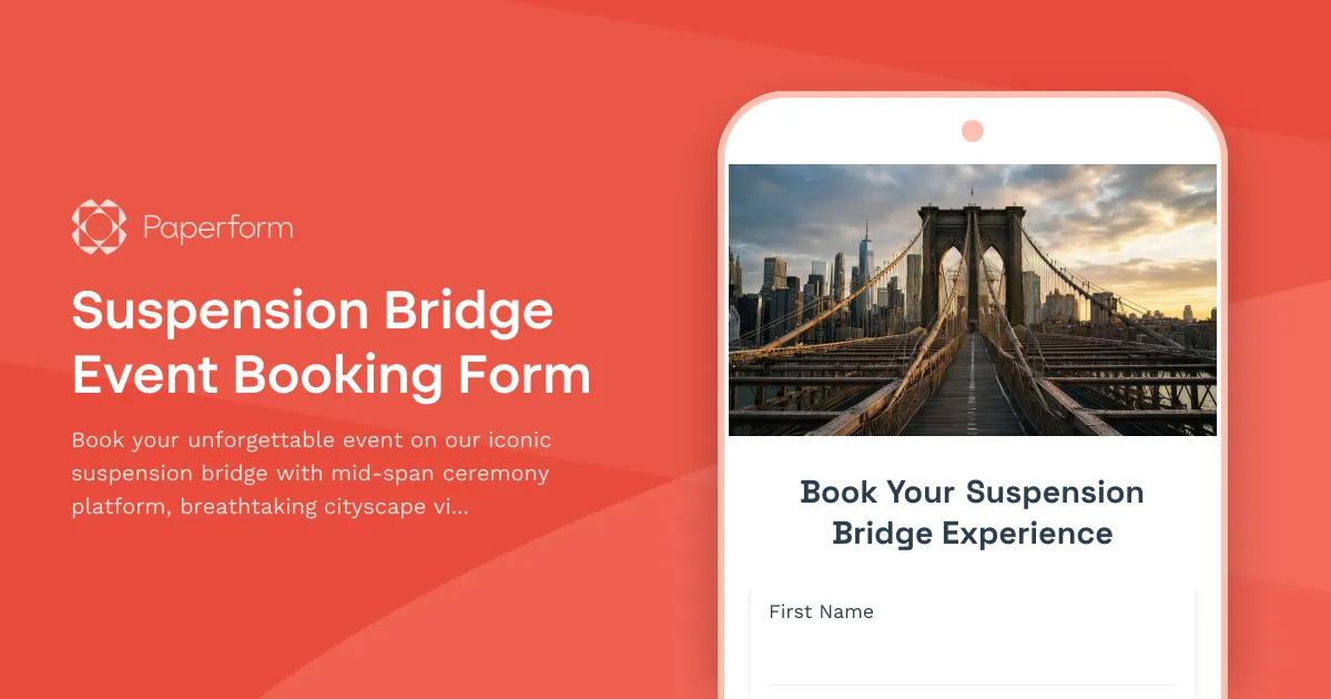 Suspension Bridge Event Booking Form