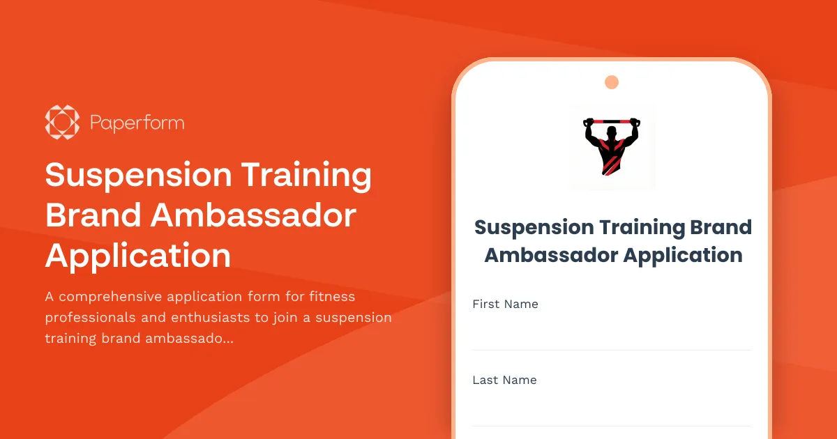 Suspension Training Brand Ambassador Application