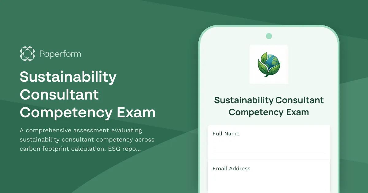 Sustainability Consultant Competency Exam