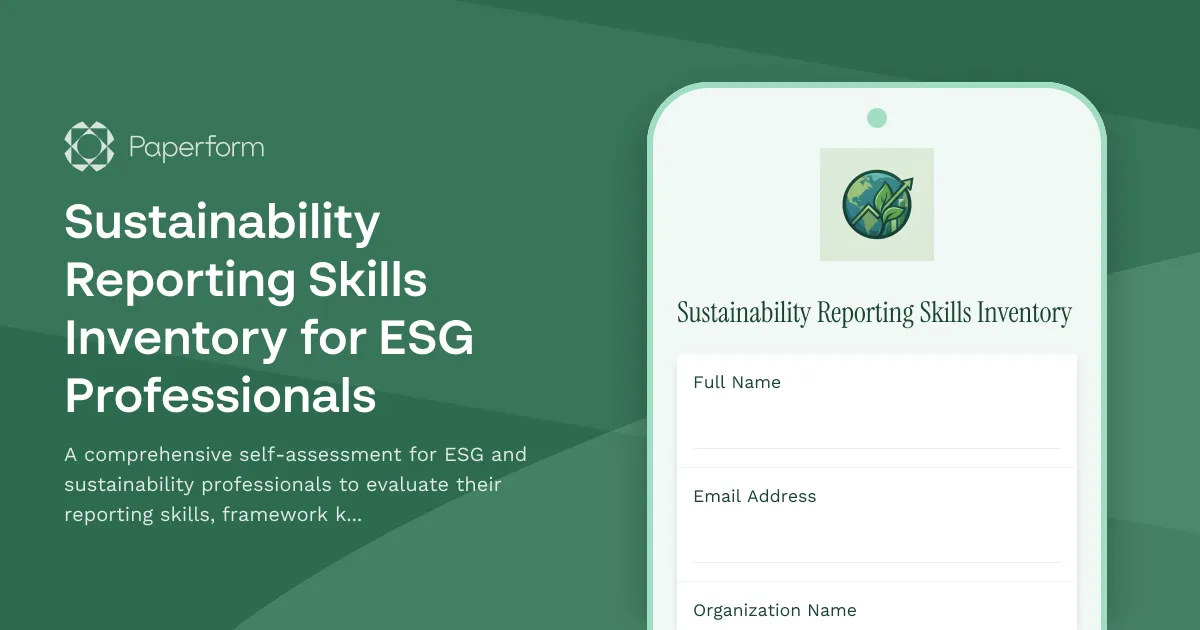 Sustainability Reporting Skills Inventory for ESG Professionals