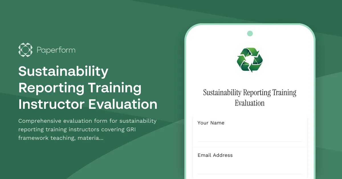 Sustainability Reporting Training Instructor Evaluation