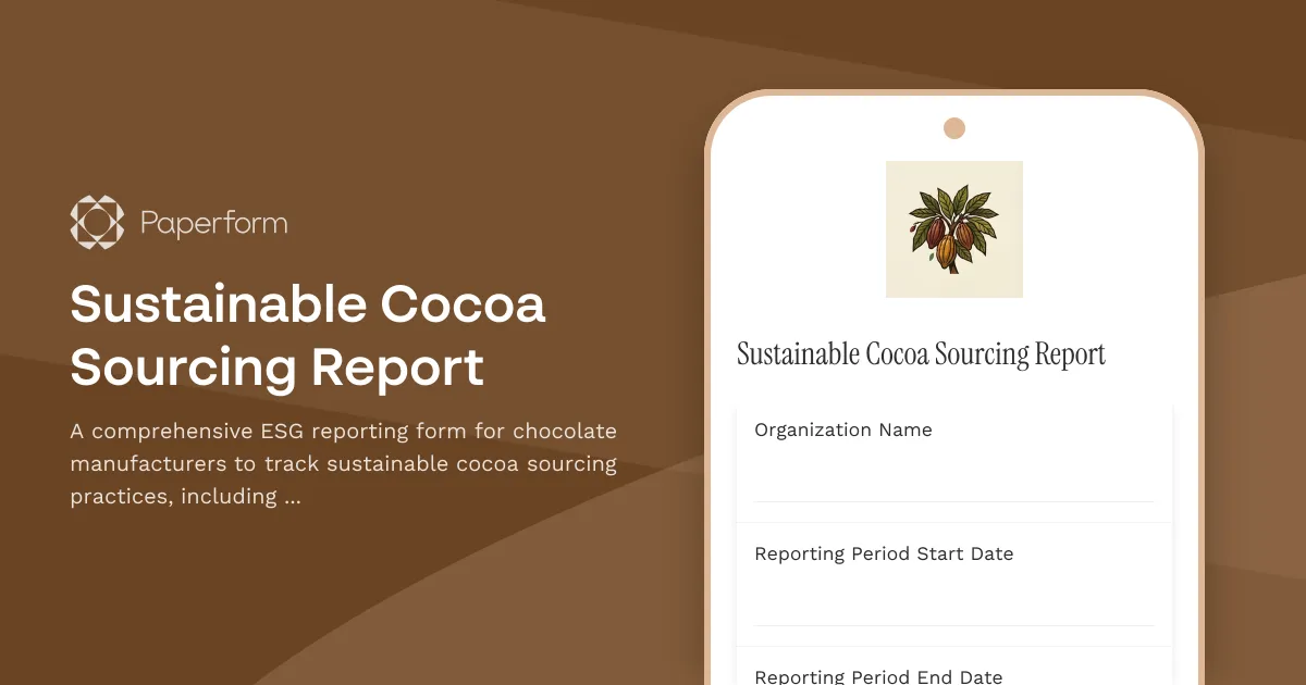Sustainable Cocoa Sourcing Report