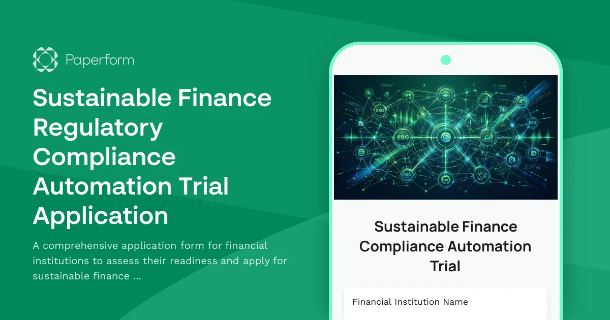 Sustainable Finance Regulatory Compliance Automation Trial Application