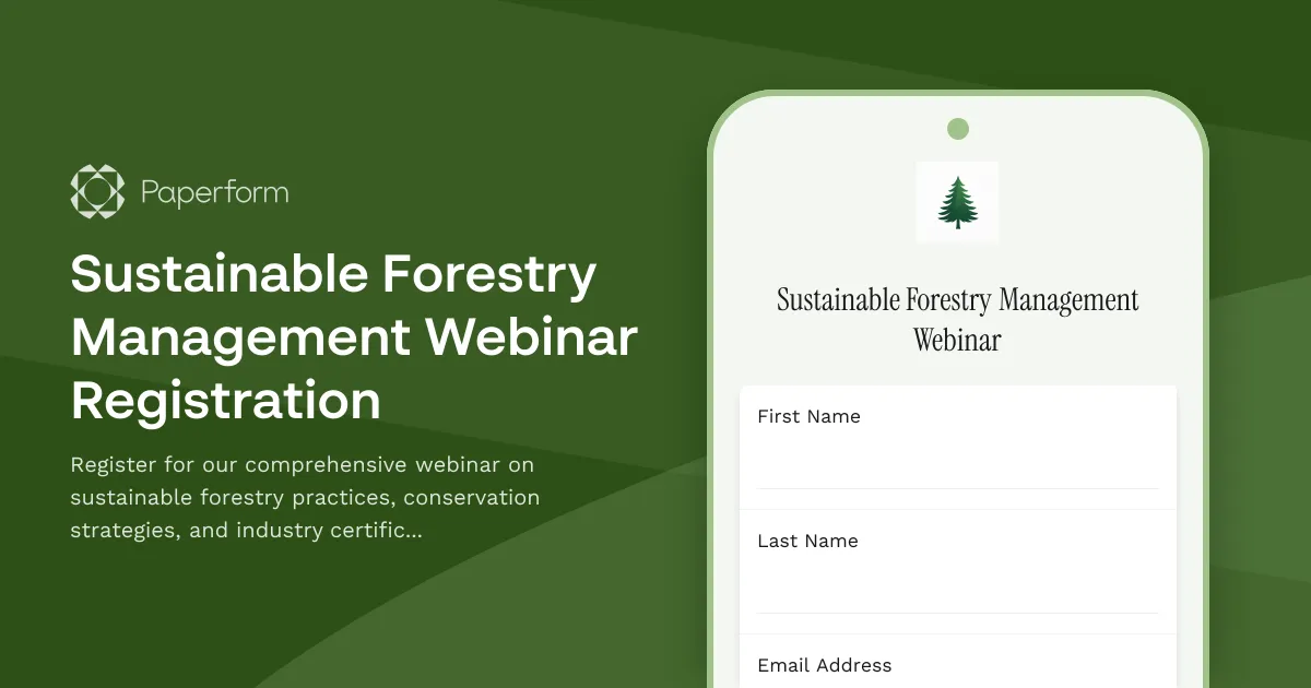 Sustainable Forestry Management Webinar Registration