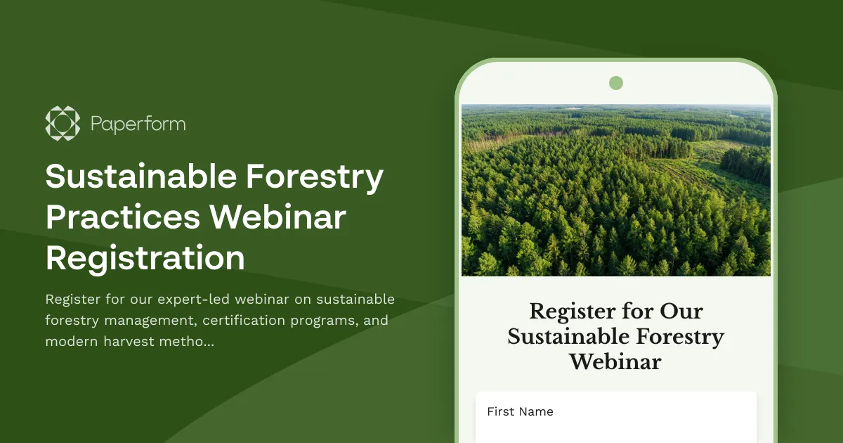 Sustainable Forestry Practices Webinar Registration
