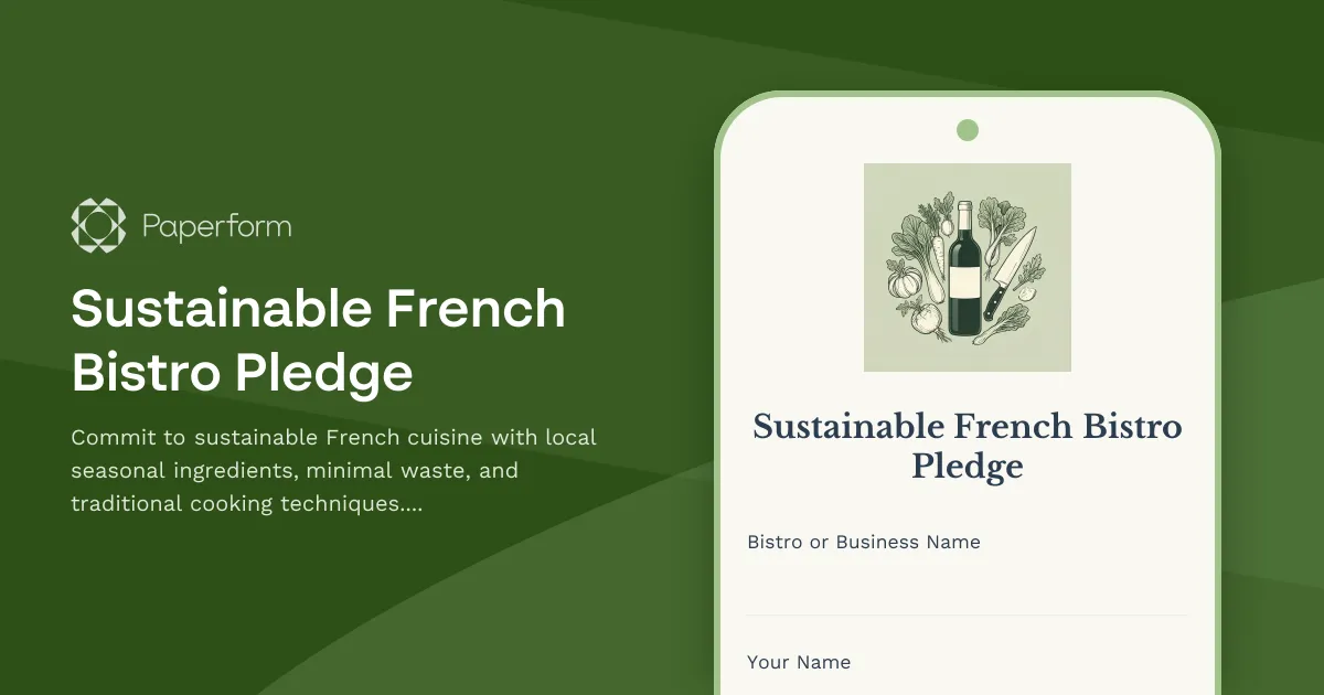 Sustainable French Bistro Pledge