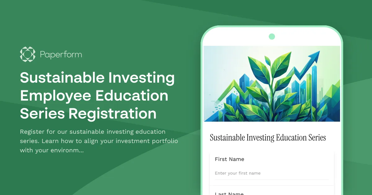 Sustainable Investing Employee Education Series Registration