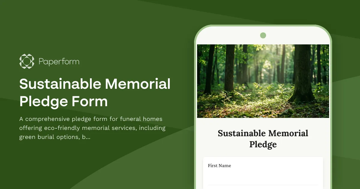 Sustainable Memorial Pledge Form