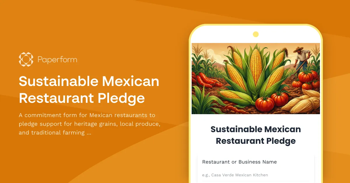 Sustainable Mexican Restaurant Pledge