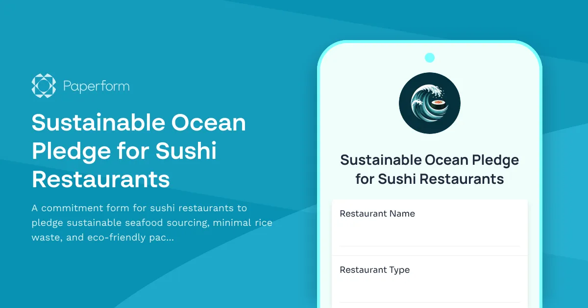 Sustainable Ocean Pledge for Sushi Restaurants