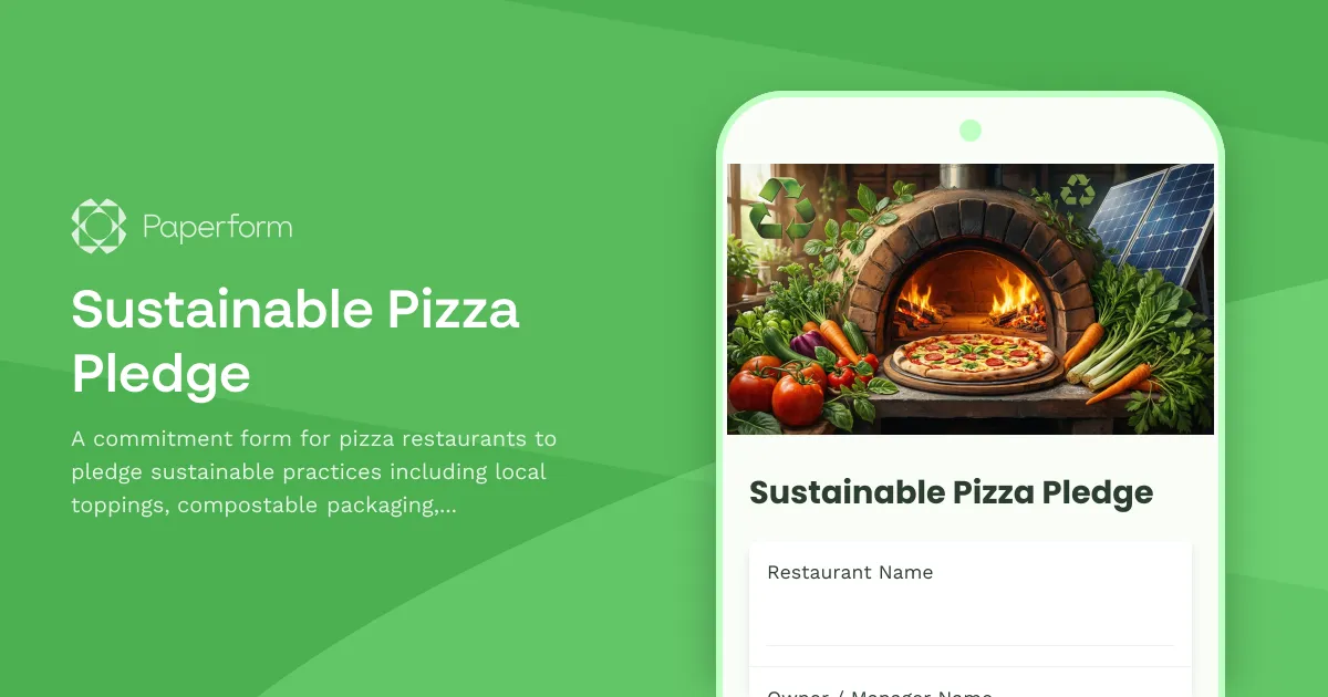 Sustainable Pizza Pledge