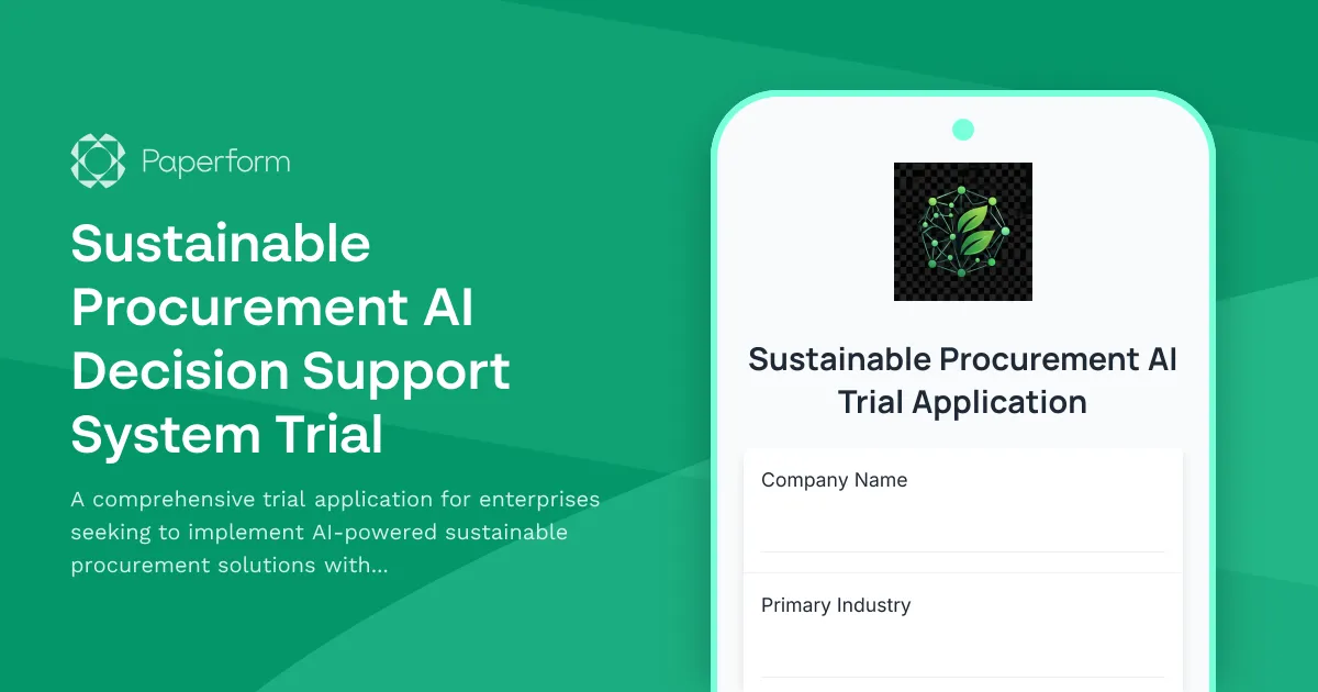 Sustainable Procurement AI Decision Support System Trial