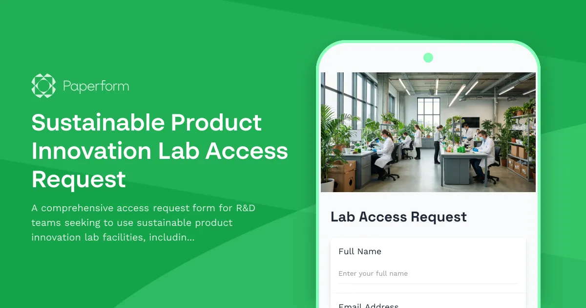 Sustainable Product Innovation Lab Access Request