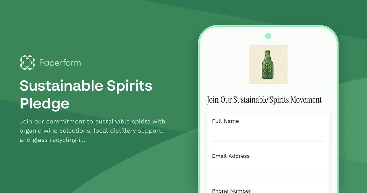 Sustainable Spirits Pledge